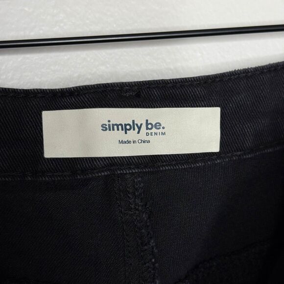 Simply Be Denim Womens Jeans 16R Black Wash Bootcut Straight Stretch - Picture 3 of 9